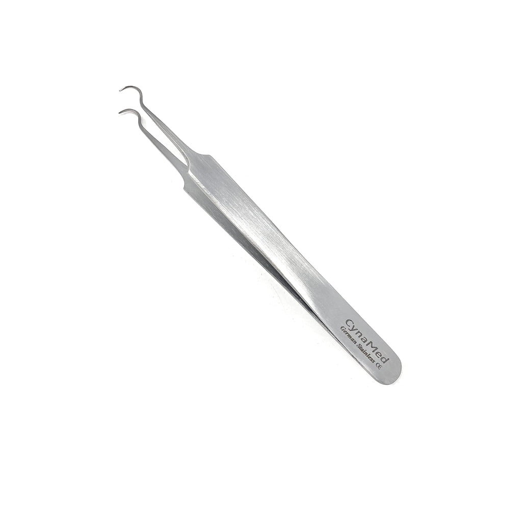 Professional Blackhead & Splinter Tweezers - Curved Steel Tip, Stainless Steel