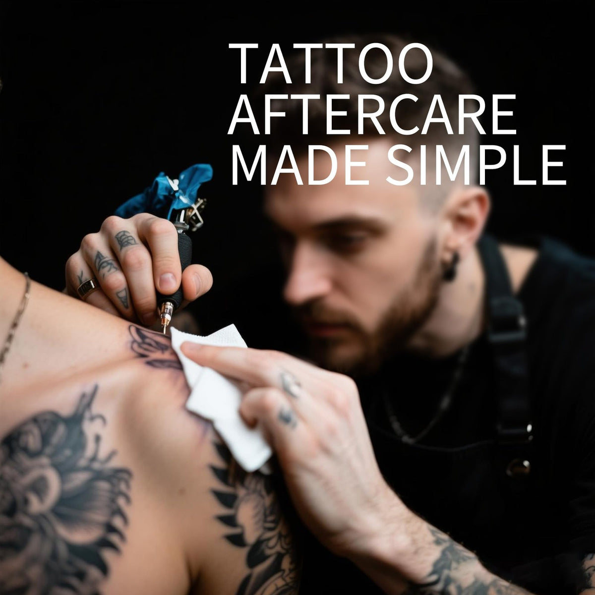 Tattoo Wipes Alcohol-Free Green Soap Premixed 84-Count for Clean & Aftercare