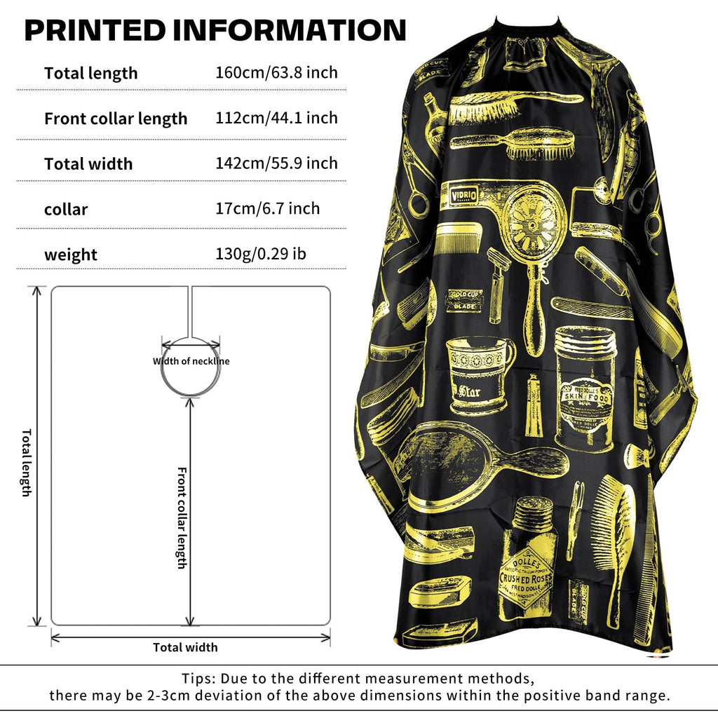 Hair Cutting Cape for Hair Salons and Home Use - Adjustable Waterproof Hairdresser Cape 64x56 Inches