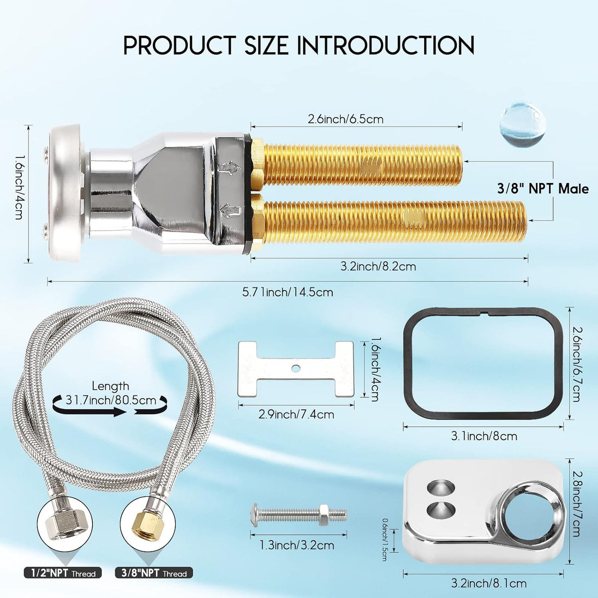 Shampoo Sink Vacuum Breaker Kit for Salon Shampoo Bowls Replacement Parts