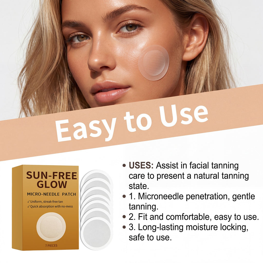 Self-Tanning Micro-Needle Patches - Natural Sunless Glow, 7 Pack