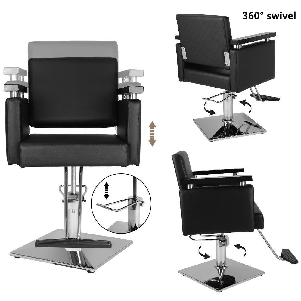 Hydraulic Barber Chair Salon Hair Styling Chair Black