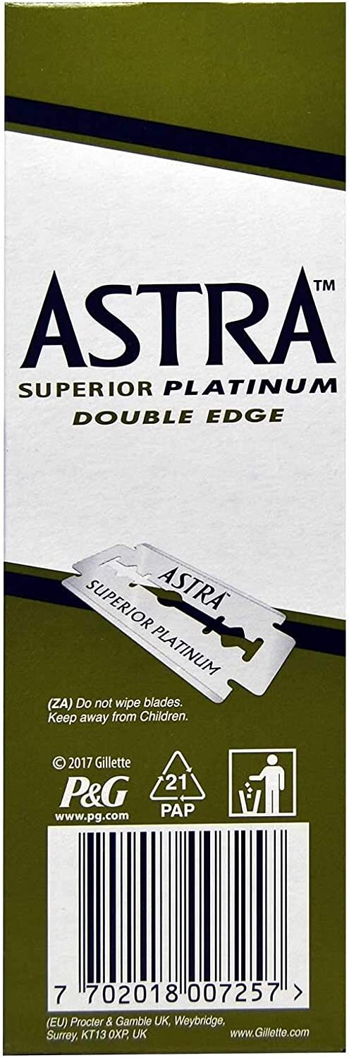 Double Edge Razor Blades - Astra Superior Platinum, 200 Pack