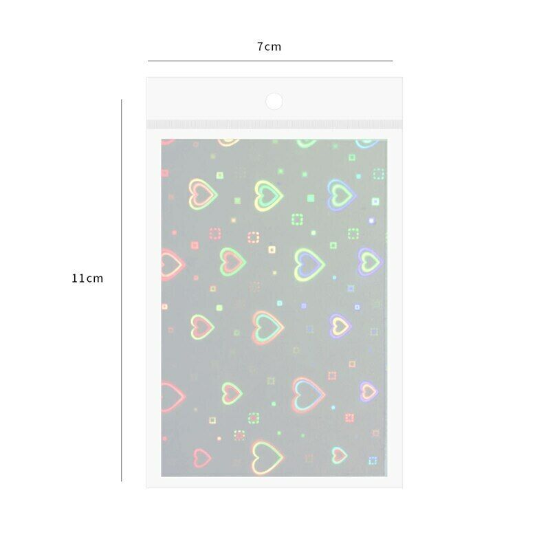 Holographic 3D Nail Art Stickers Heart Star Snowflake Decals Set