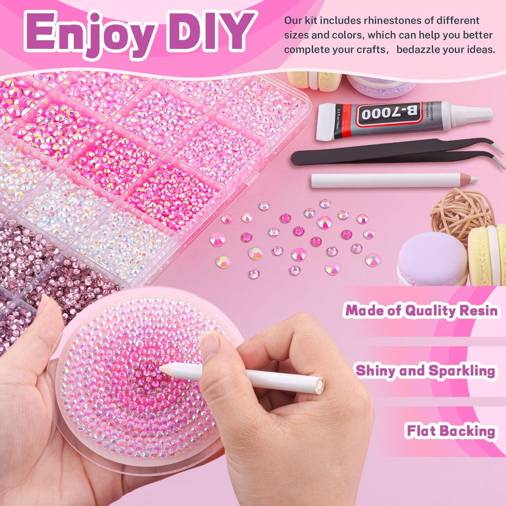 20000Pcs Rhinestones Bedazzling Kit with Jewelry Glue for Crafts & Nail Art