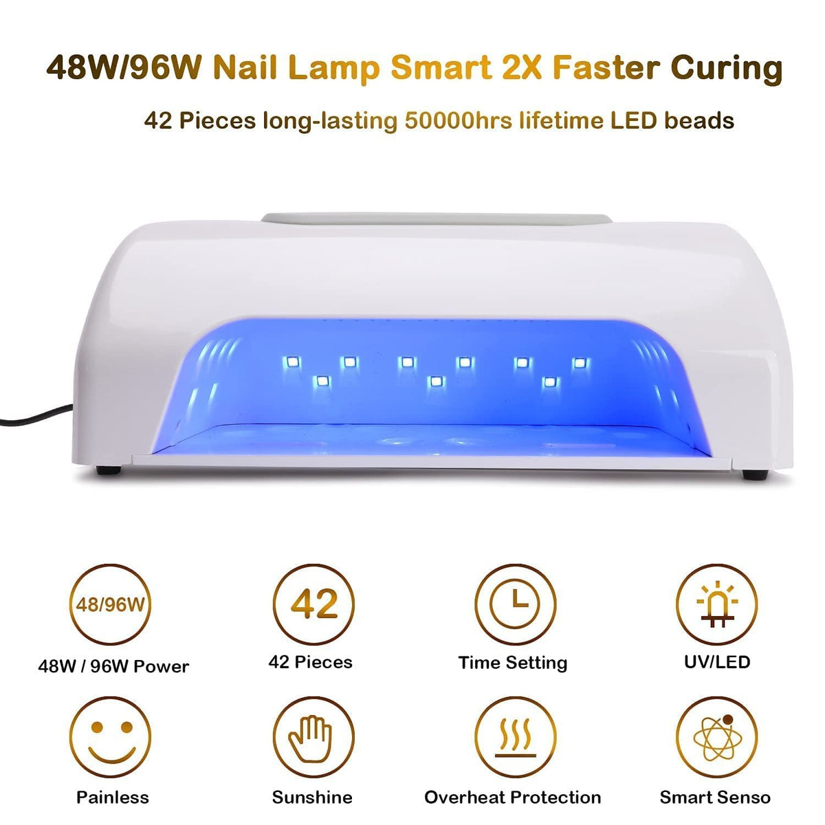 Oskade 40W Nail Dust Collector & UV LED Lamp - Multi-Function Nail Art Station