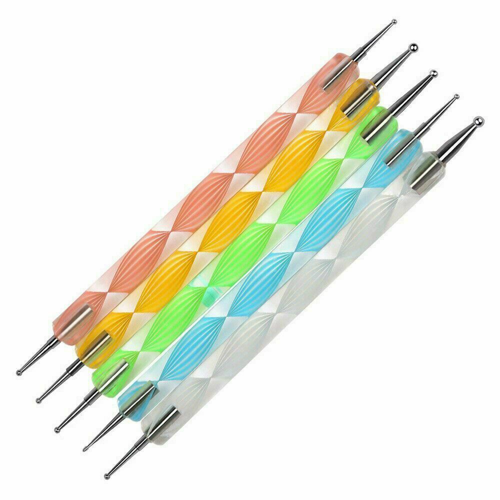 2-Way Nail Art Dotting Pen Set for Manicure & Nail Designs - 5 Pieces