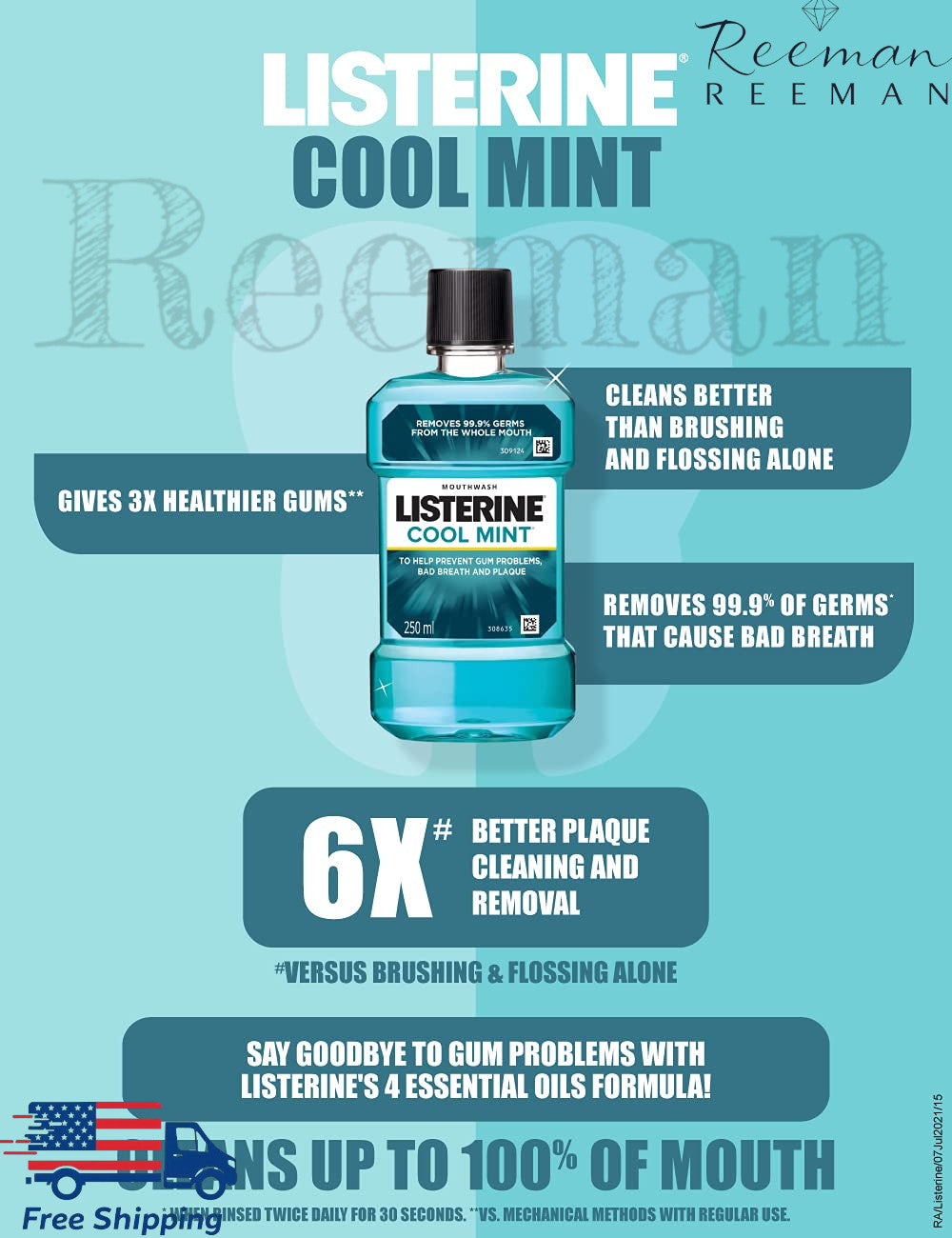 Mouthwash Pack of 3 - Fresh Breath, Oral Hygiene, Antiseptic 250ml