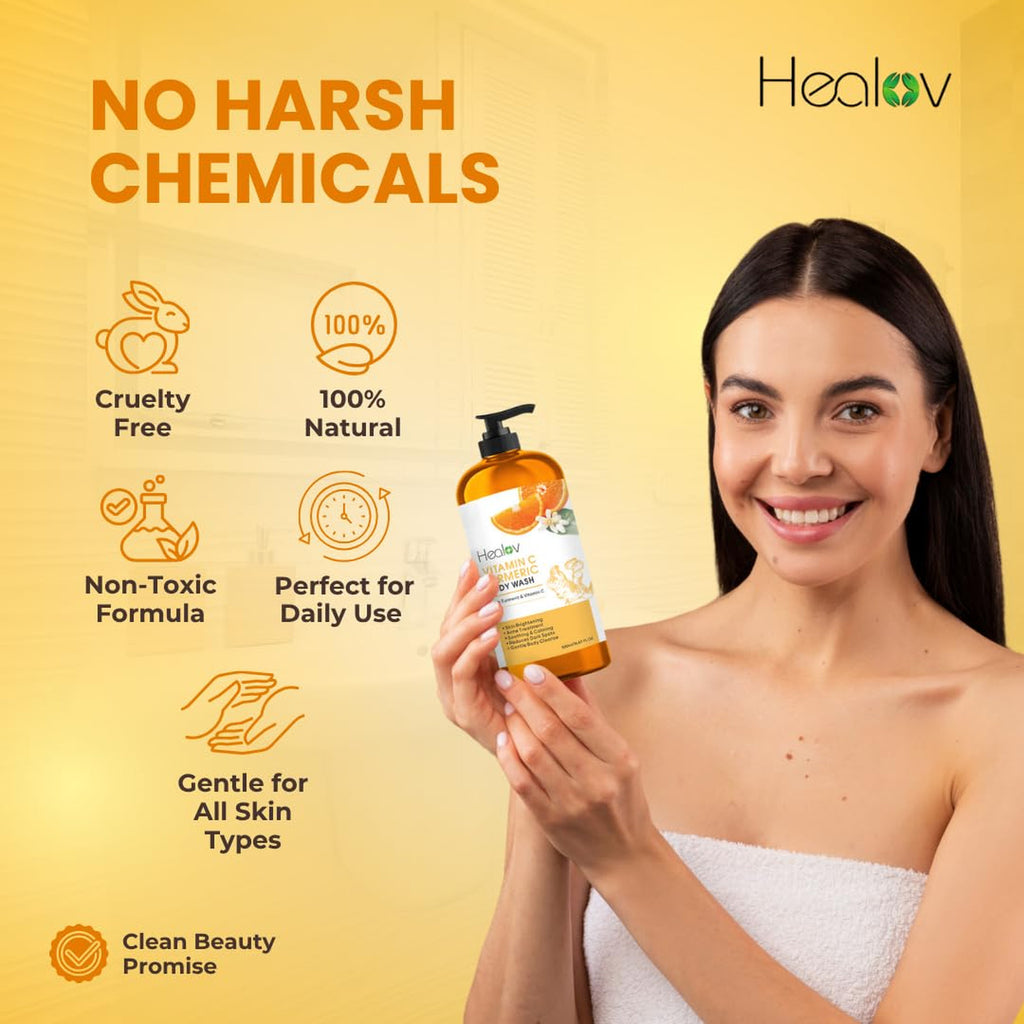 Turmeric Body Wash for Brightening & Exfoliating - Natural Skin Care