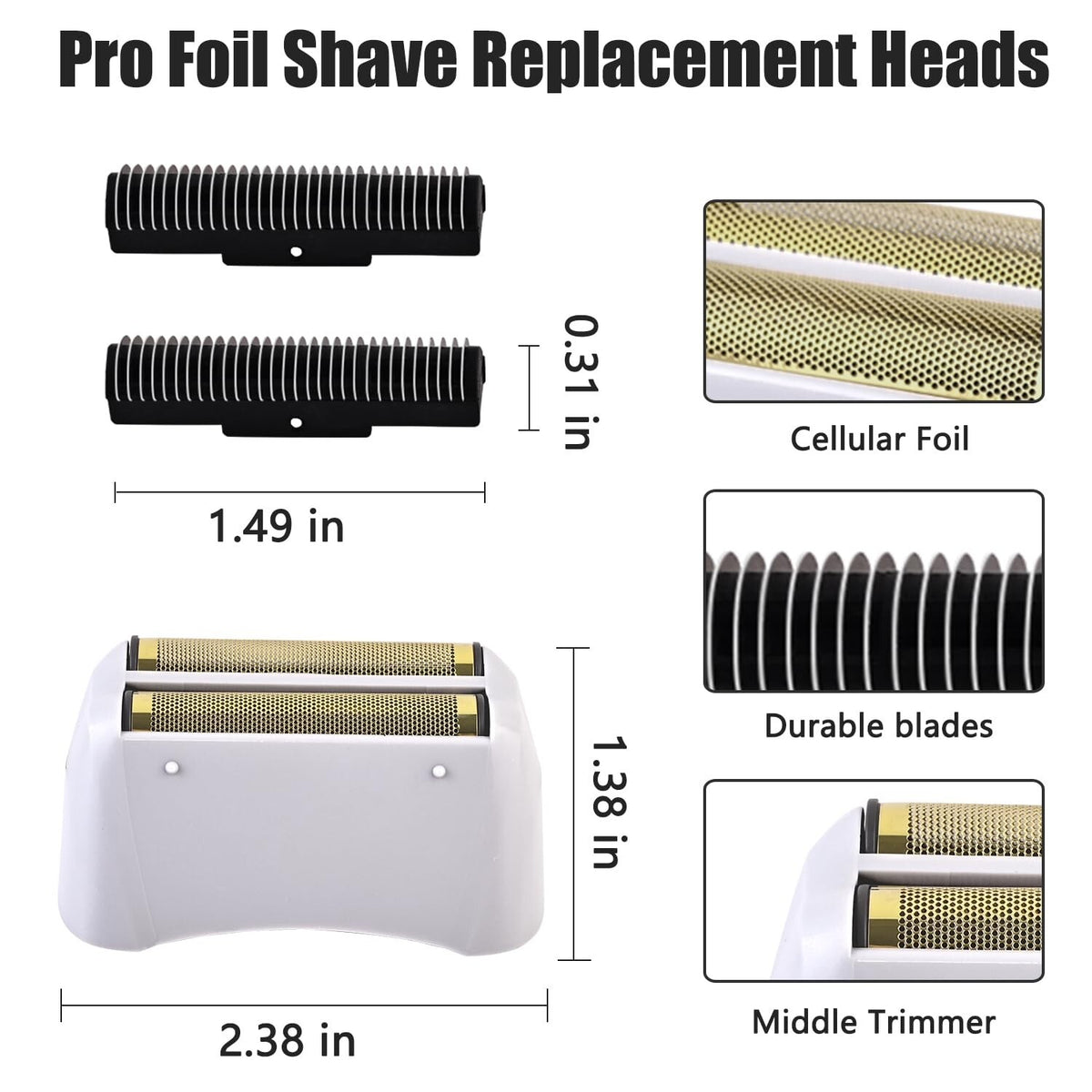 Replacement Foil and Cutter Set for Andis Pro Shaver TS2 17200 - 2PCS