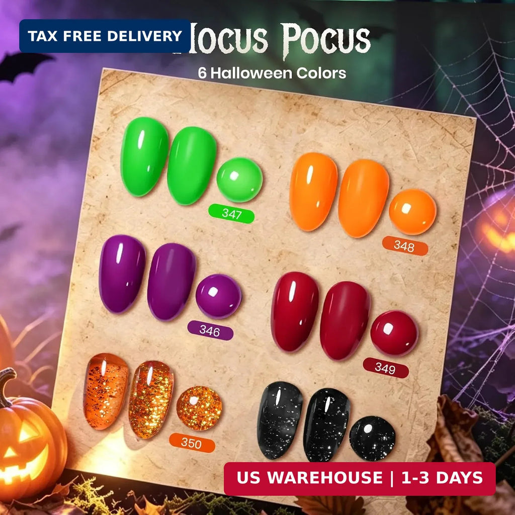 Beetles Halloween Gel Nail Polish Set - 6 Spooky Colors for Nail Art