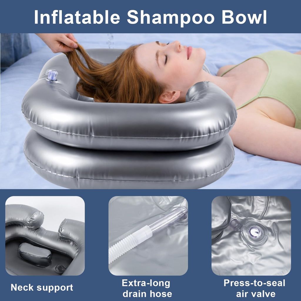 Inflatable Portable Shampoo Basin for Bedridden & Disabled Care
