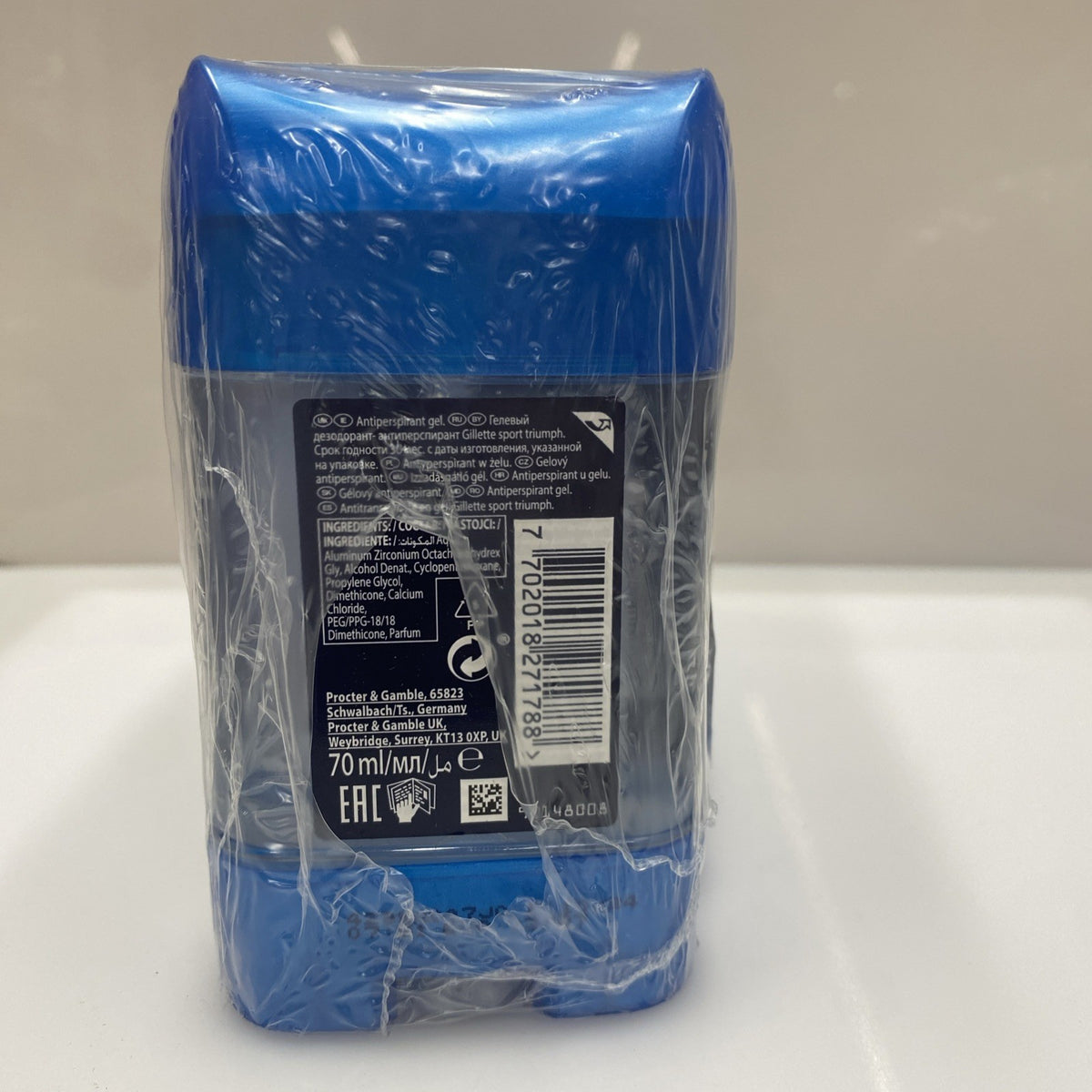 Gillette Sport Triumph Antiperspirant Deodorant Clear Gel Stick 70ml 6 Pack