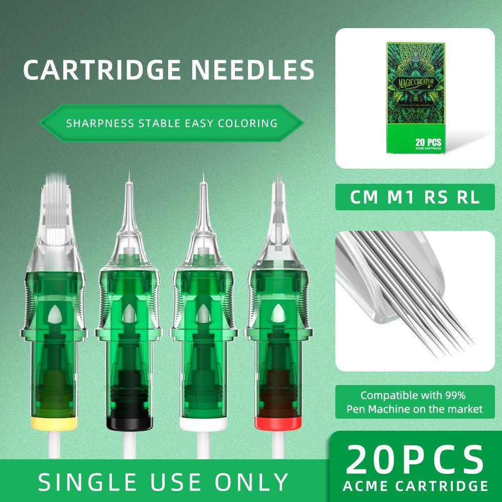 Tattoo Needle Cartridges 20pcs Box – Sterilized, Stainless Steel Round Liner