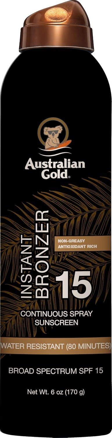 Australian Gold SPF 15 Continuous Spray Sunscreen with Bronzer & Hydration