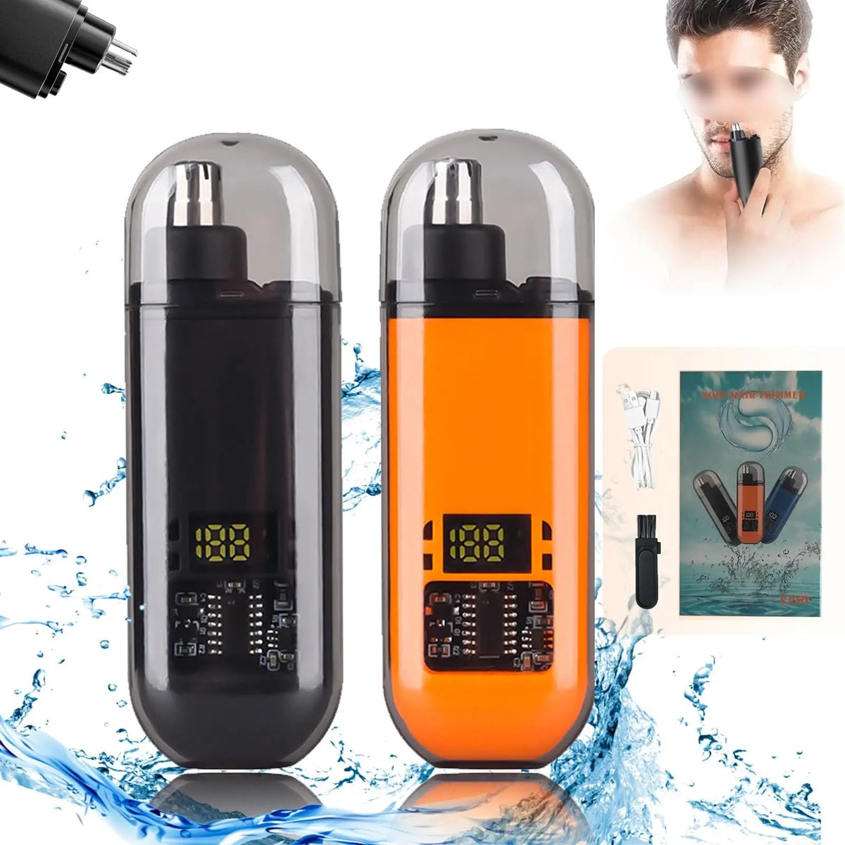 USB Rechargeable Nose & Ear Hair Trimmer for Men Portable Grooming Clipper