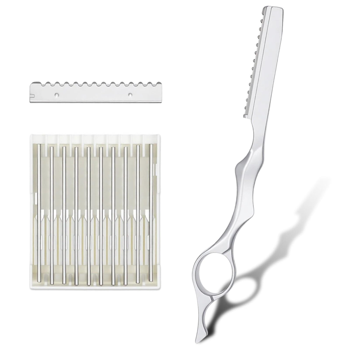 Hair Thinning Razor Kit with Stainless Steel Blades - 6.9 Inch Professional Hair Cutting Tool