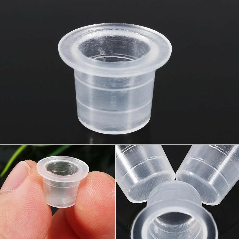 1000Pcs Tattoo Ink Cups Caps Set - Small, Medium, Large Plastic Ink Caps