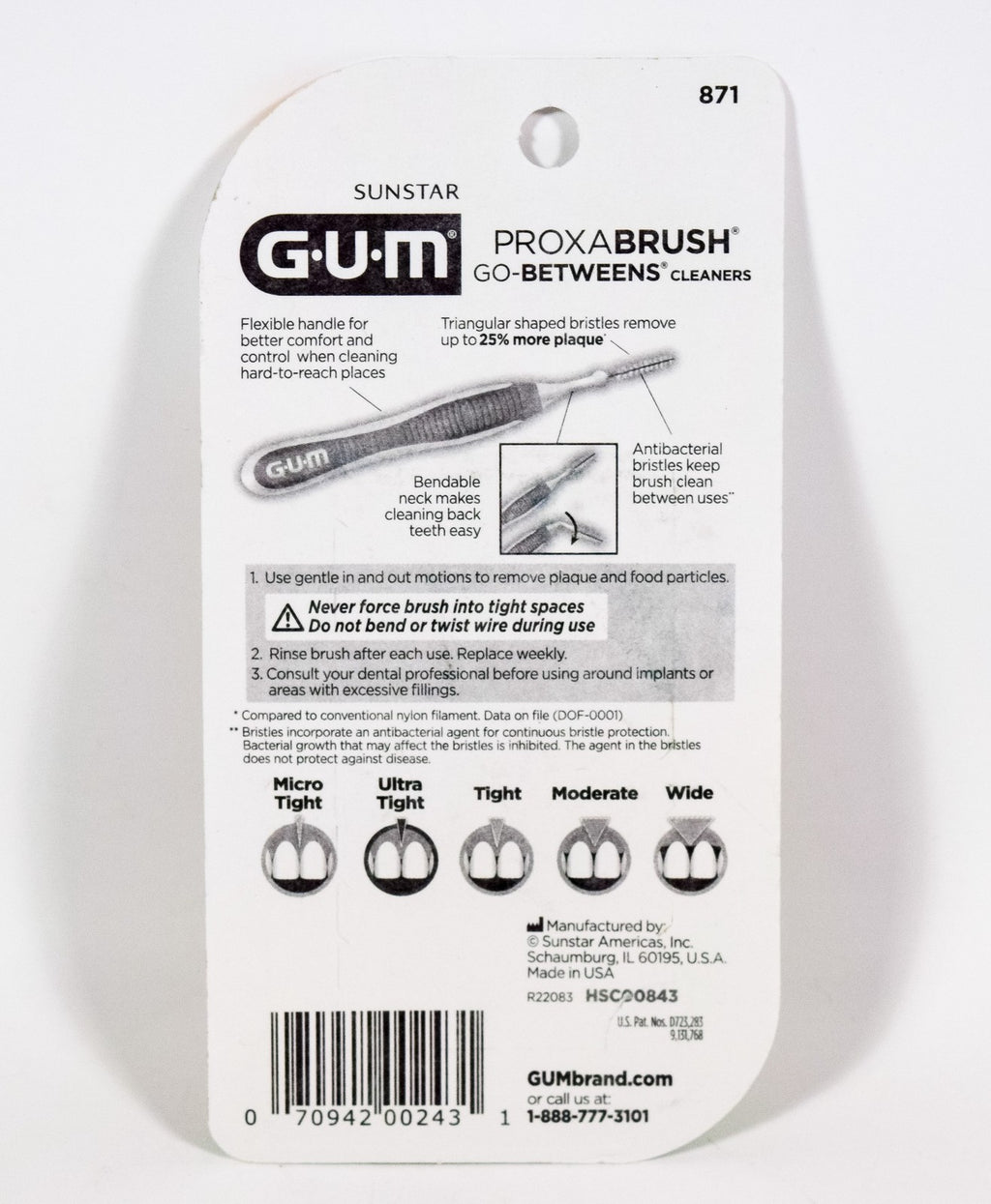 GUM Proxabrush Go-BETWEEN Cleaners Ultra Tight Size 10 - Flexible Oral Cleaners