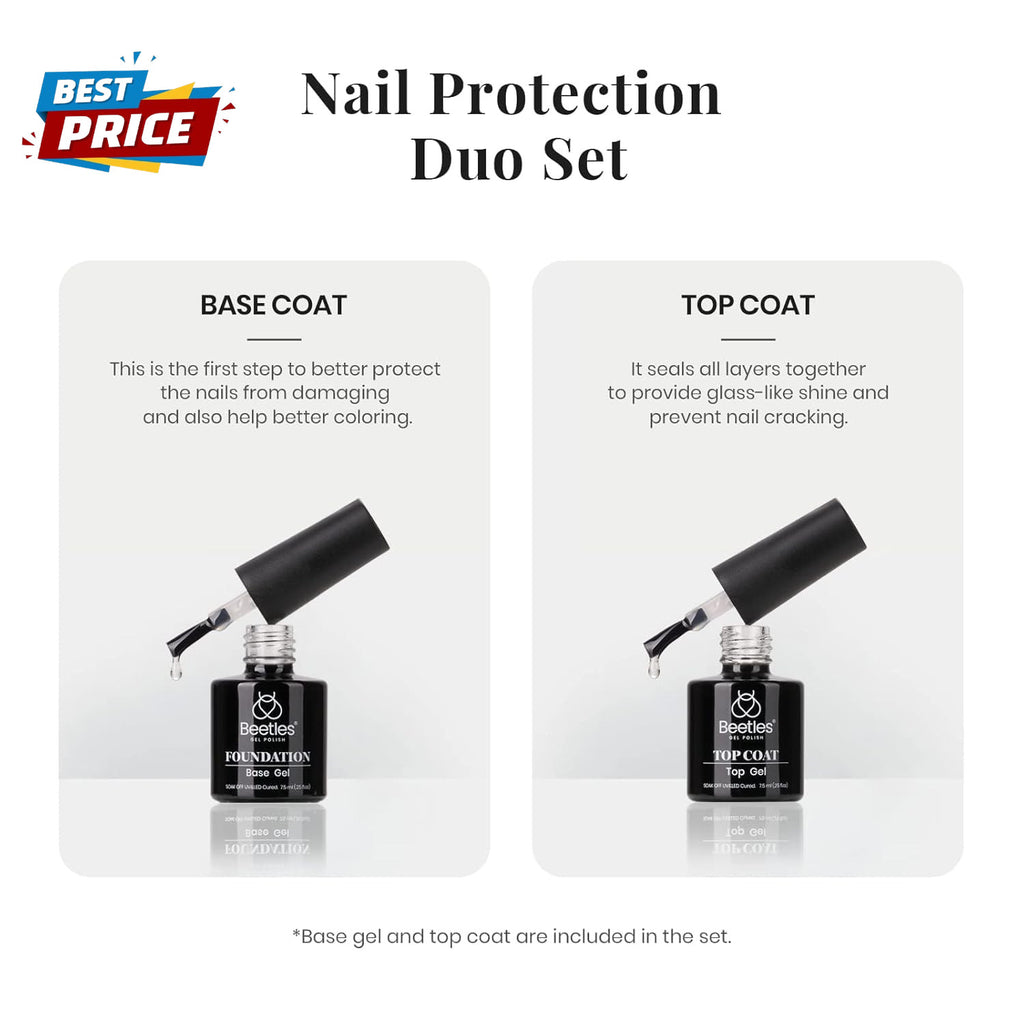 Black and White Gel Nail Polish Set - 4-Piece UV LED Soak-Off Manicure Kit