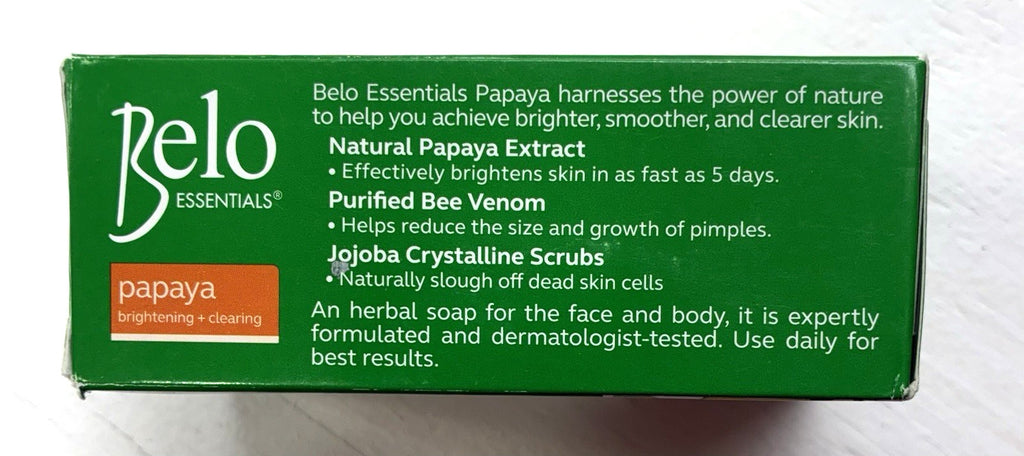 Brightening Papaya & Jojoba Body & Face Bar Soap 135g - Belo Essentials