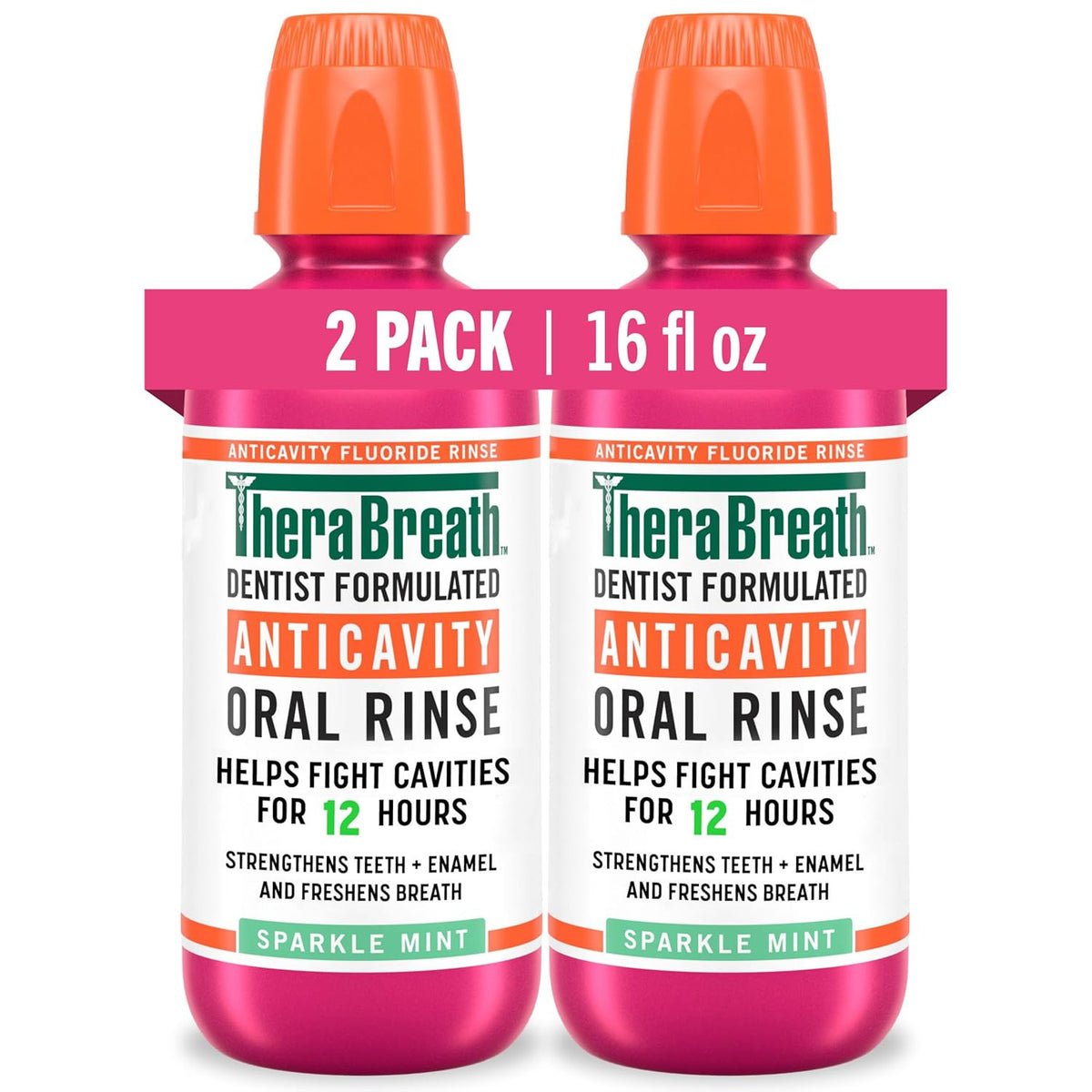 Anticavity Fluoride Mouthwash for Oral Care - Strengthens Enamel & Freshens Breath, 16 Fl Oz, Pack of 2