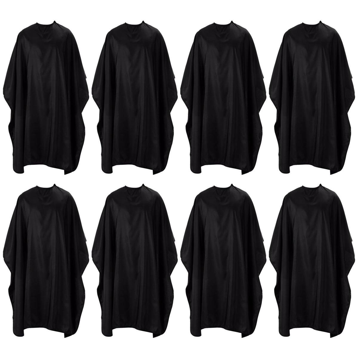 Waterproof Black Barber Cape for Hair Cutting with Adjustable Snap Closure - Salon Use