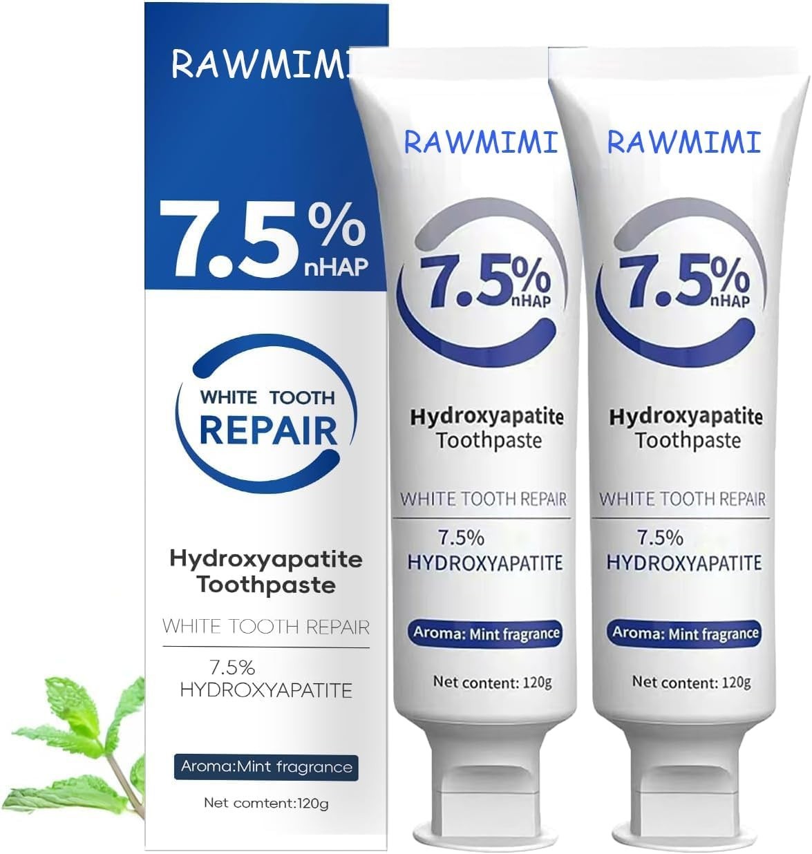 Nano Hydroxyapatite Toothpaste for Whitening & Enamel Repair - 4oz, Fluoride-Free