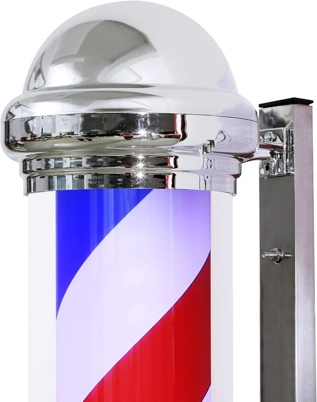 Rotating LED Barber Pole Sign with Metal Frame for Hair Salons - Multiple Colors