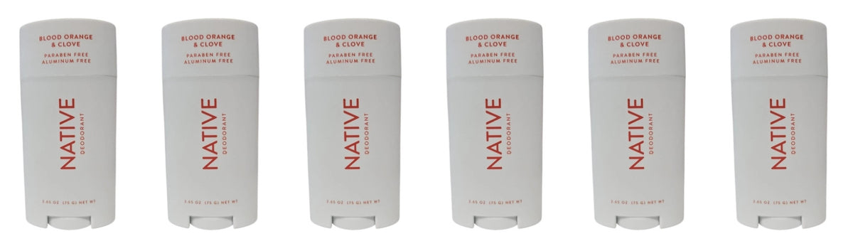 Native Blood Orange & Clove Aluminum Free Deodorant 6 Pack - 2.65 oz Sticks