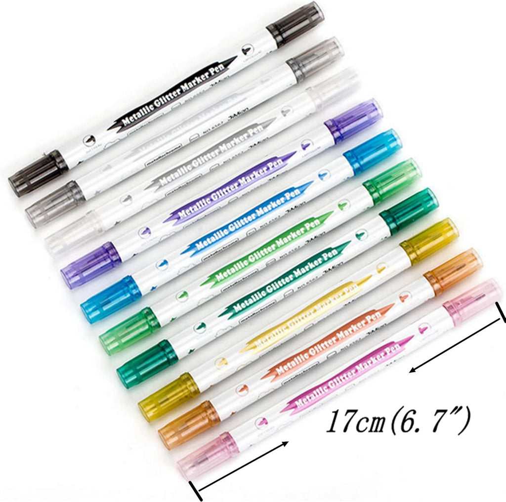 Temporary Tattoo Markers for Skin – 10 Count with 80 Large Stencils