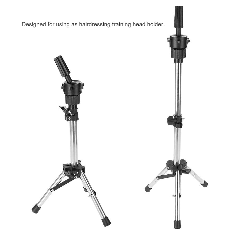 Portable Wig Mannequin Head Stand with Adjustable Tripod Holder