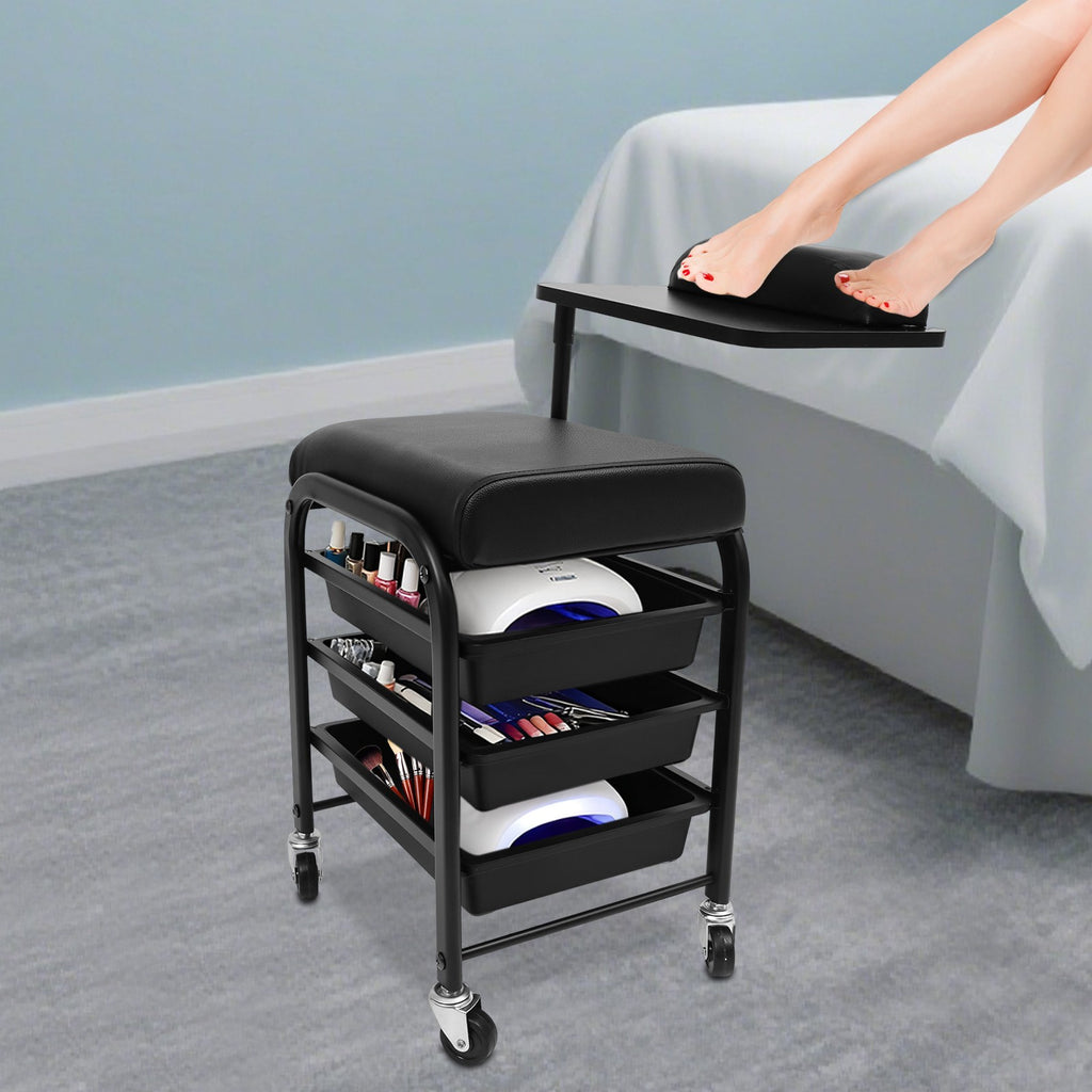 Portable Nail & Beauty Salon Cart with Drawers and Casters