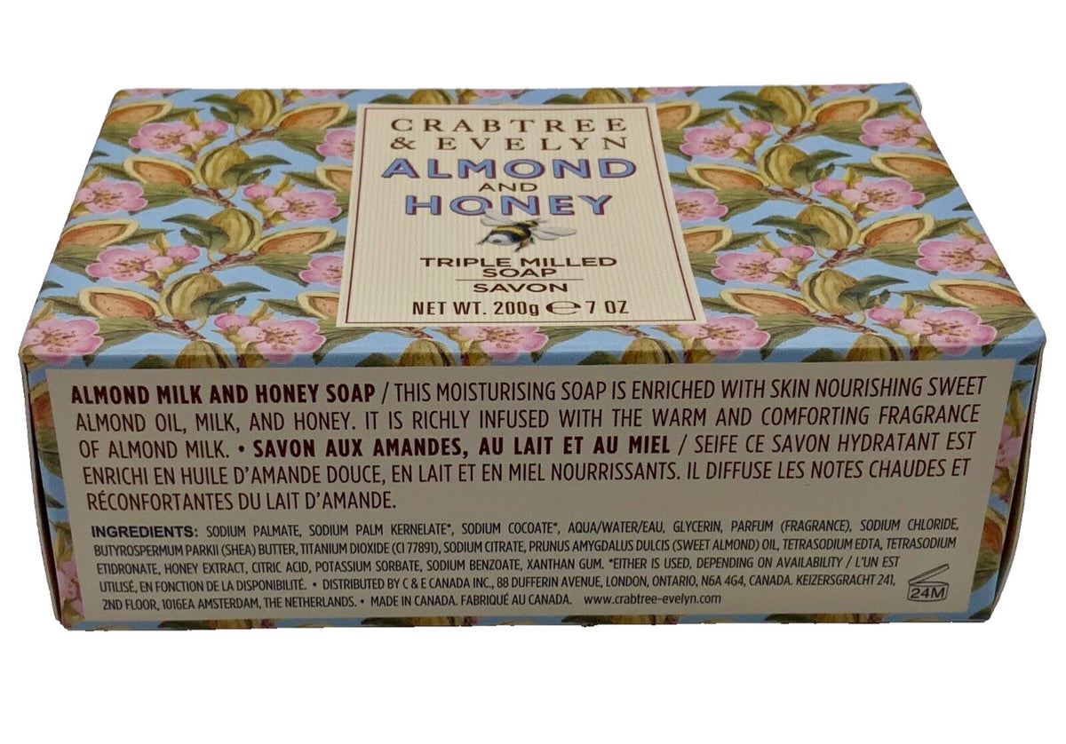 Almond & Honey Triple Milled Bar Soap Set - Jumbo 3x7oz Skin Nourishing