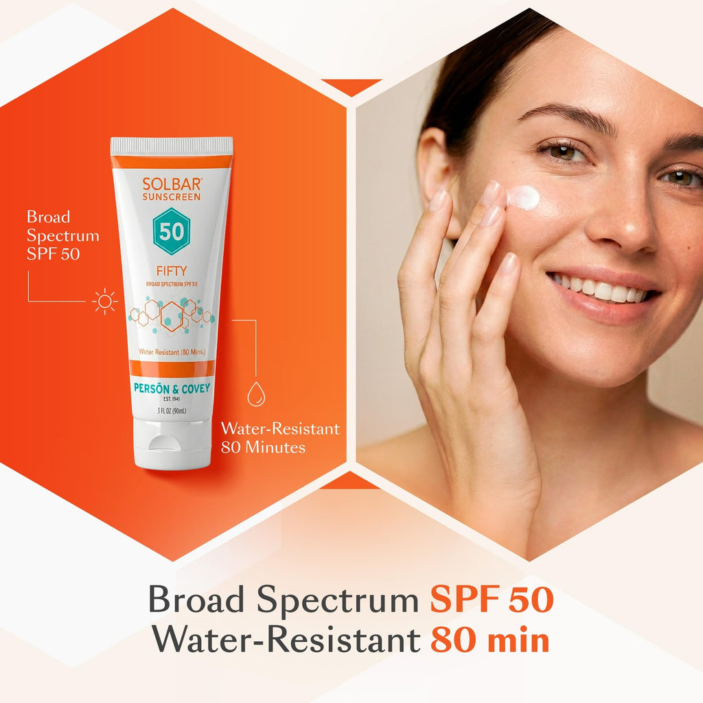 Broad Spectrum SPF 50 Sunscreen for Face & Body - Water-Resistant 3 Oz