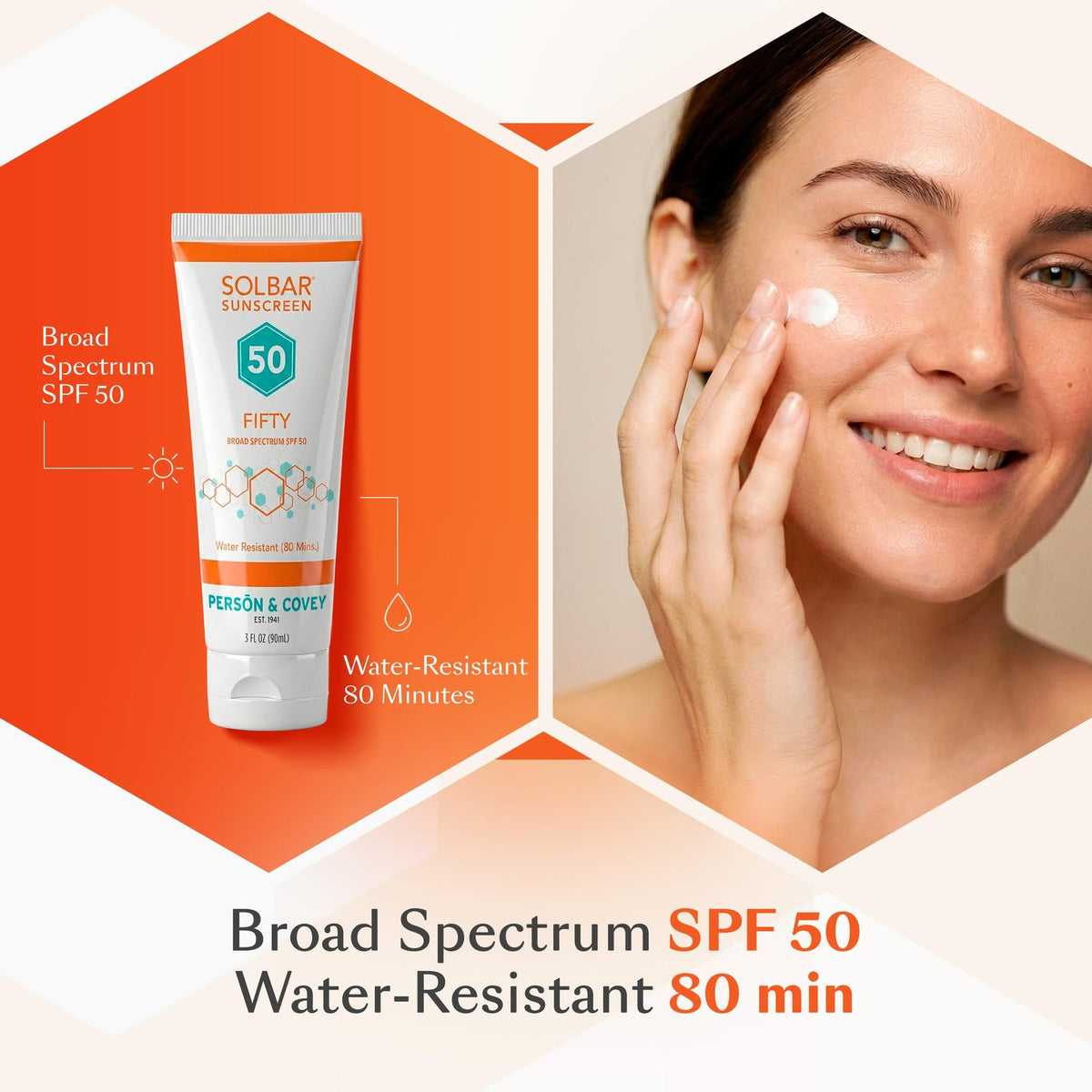 Broad Spectrum SPF 50 Sunscreen for Face & Body - Water-Resistant 3 Oz