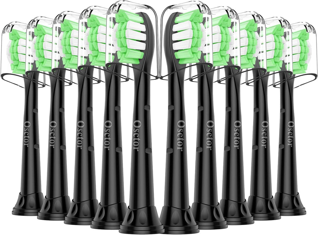 10 Pack Replacement Toothbrush Heads for Sonicare Click-On Handles - Compatible with 2 Series, DiamondClean, PowerUp & More