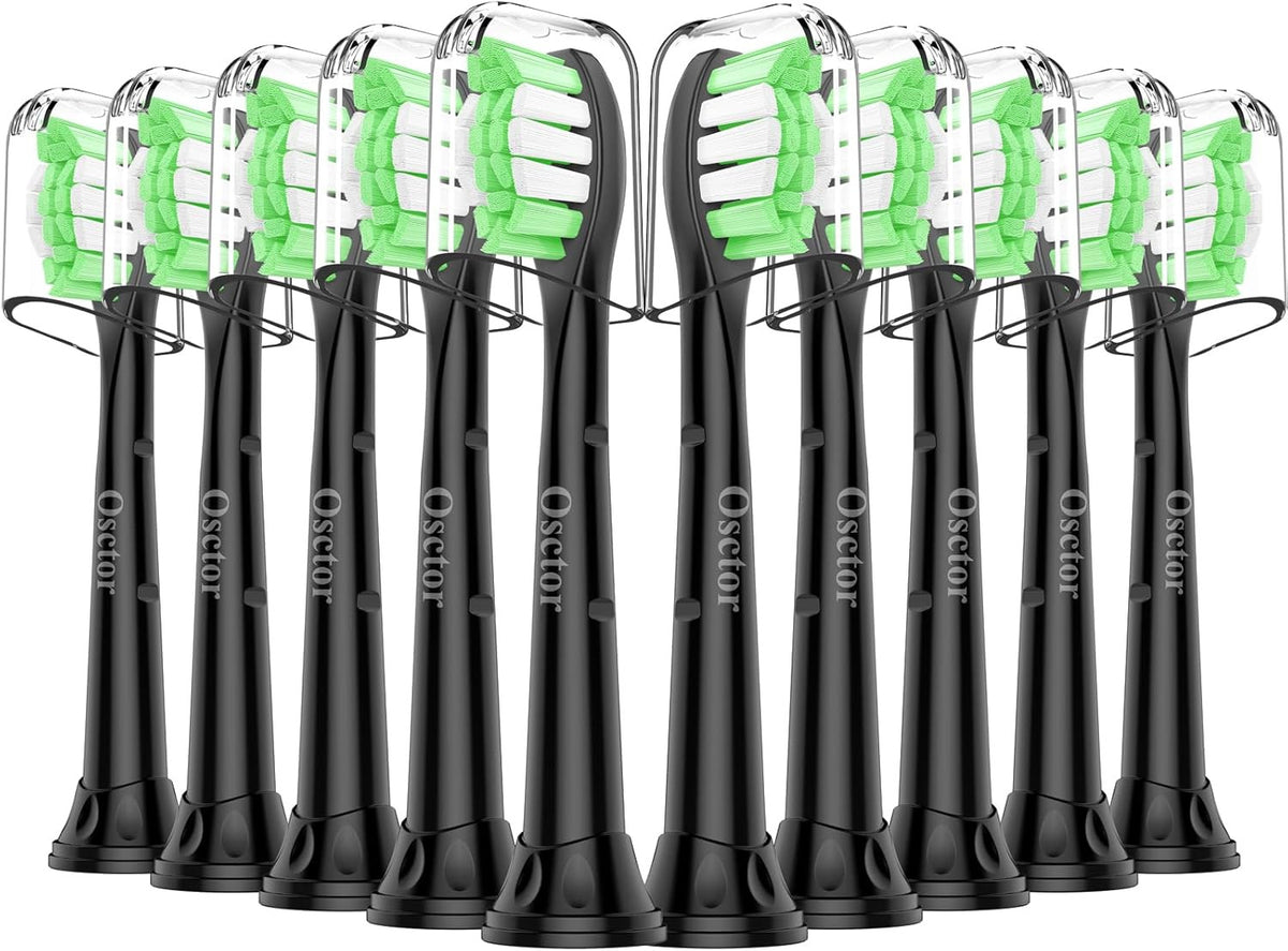 10 Pack Replacement Toothbrush Heads for Sonicare Click-On Handles - Compatible with 2 Series, DiamondClean, PowerUp & More