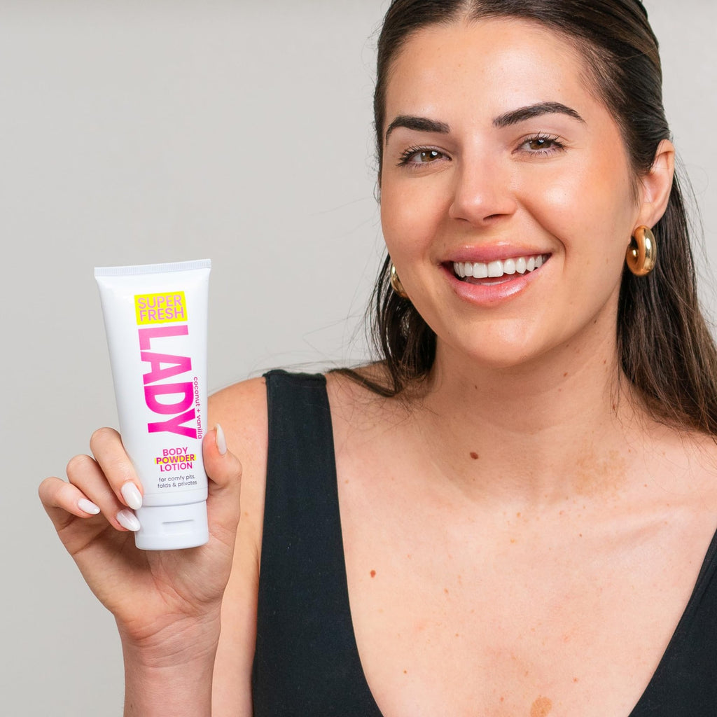 Women's Deodorant Lotion for Private Areas, Anti-Chafe Body Powder - 4 oz