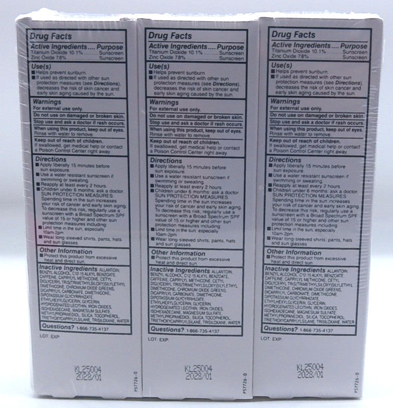 Cetaphil Sun Tinted Face Sunscreen SPF 40 - 3 Pack, 1.7 Fl Oz Each