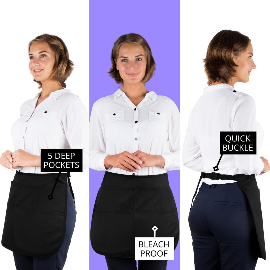 Waterproof Hair Stylist Apron with 5 Pockets for Men Women