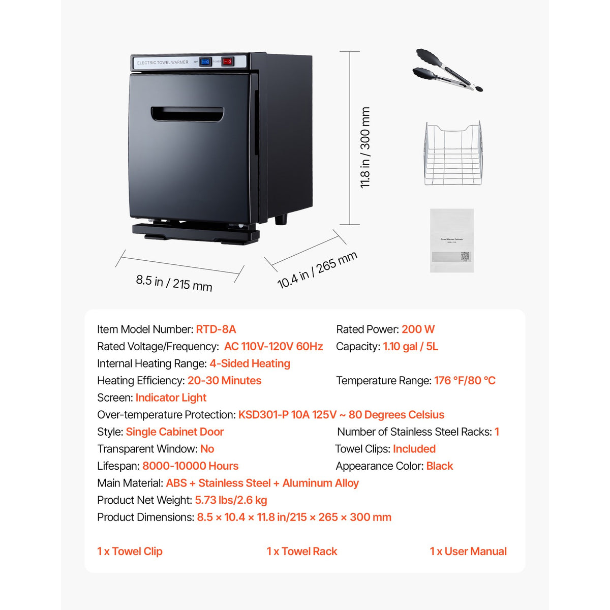 Commercial Towel Warmer Cabinet with Sterilization, 8-48 Towels Capacity