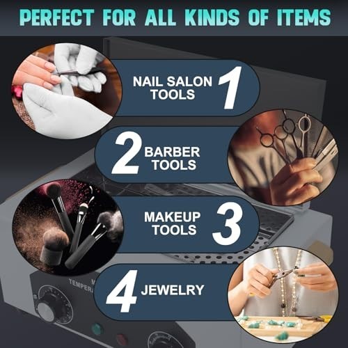 High Temperature Metal Tool Sterilizer Box for Manicure Pedicure Disinfection