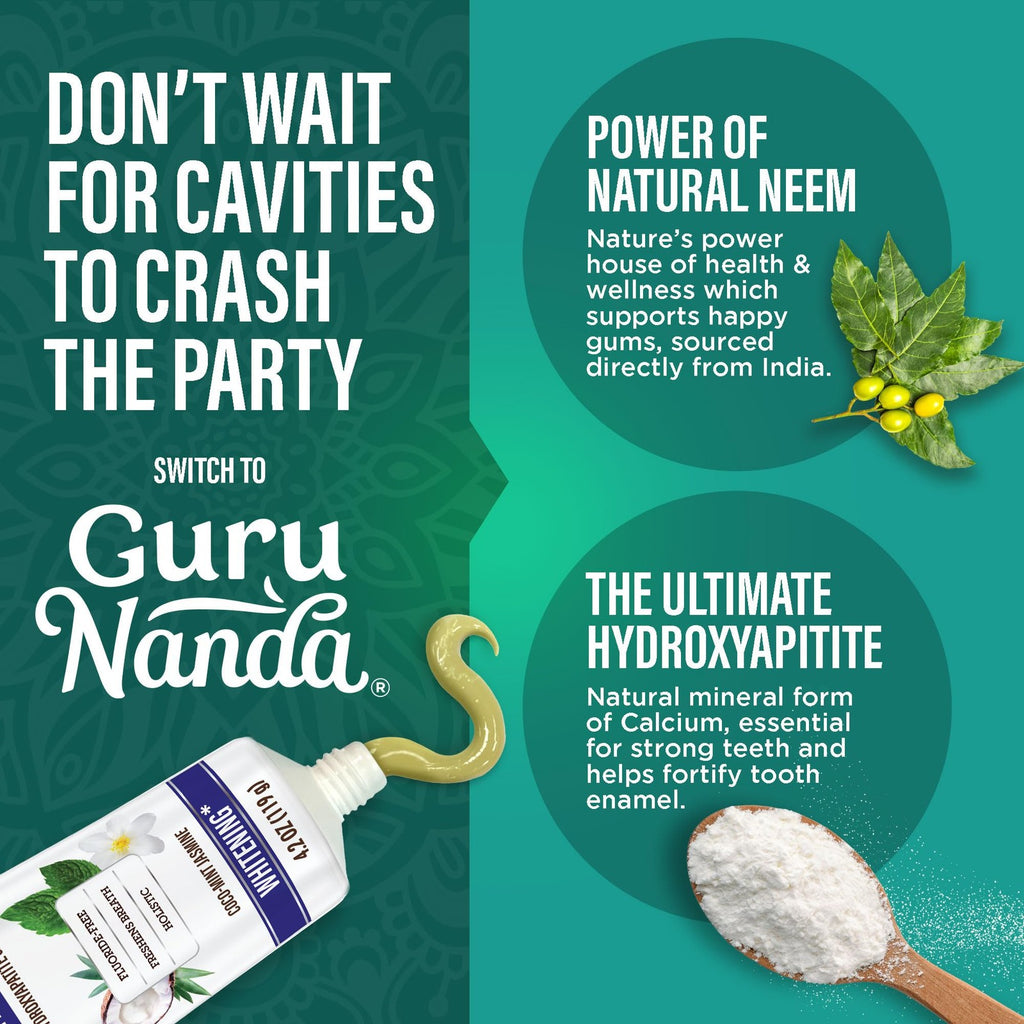 Natural Whitening Toothpaste with Hydroxyapatite & Tongue Scraper - Fluoride-Free, Sensitive Care