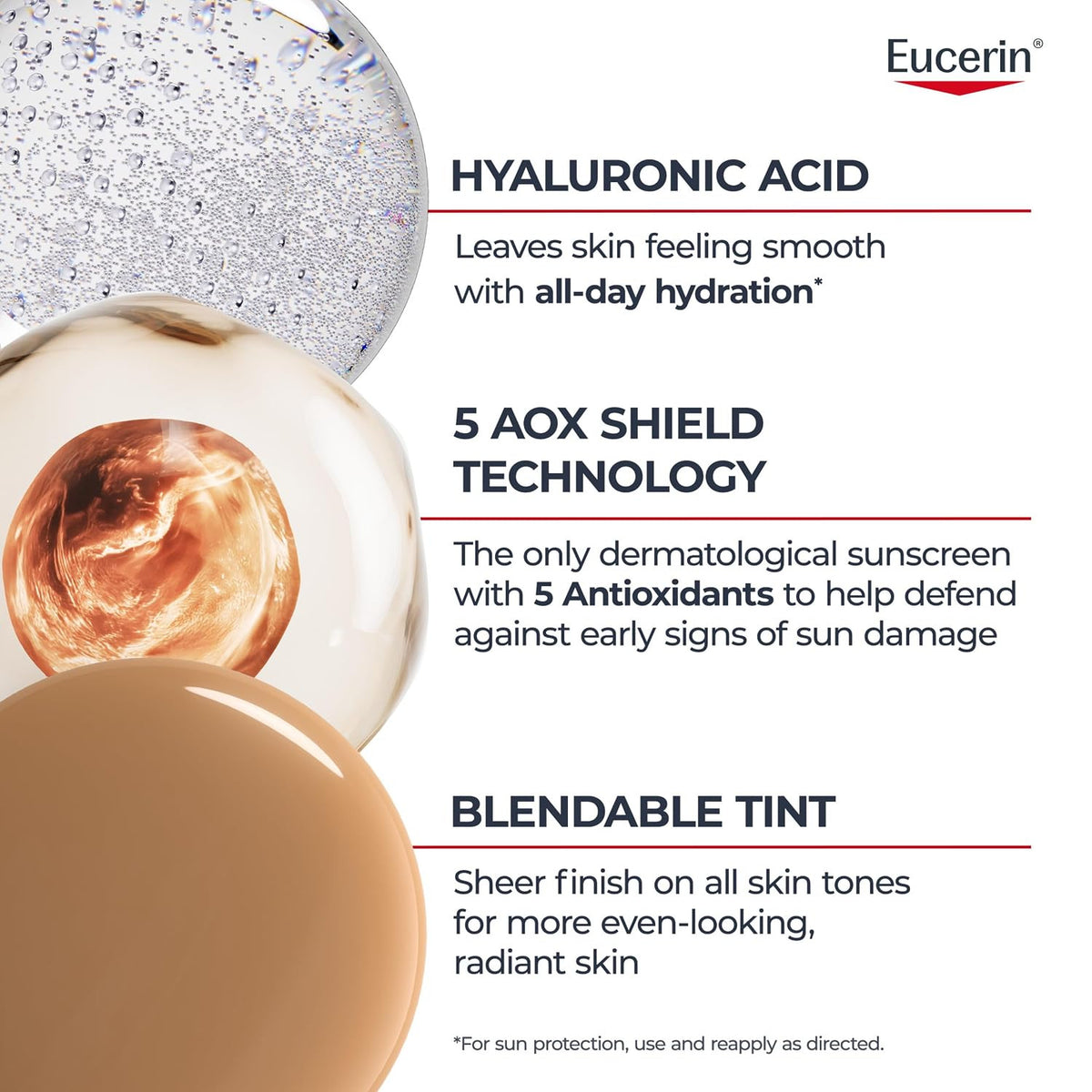 Eucerin Tinted SPF 50 Face Sunscreen Lotion with Hyaluronic Acid 2.5 fl oz