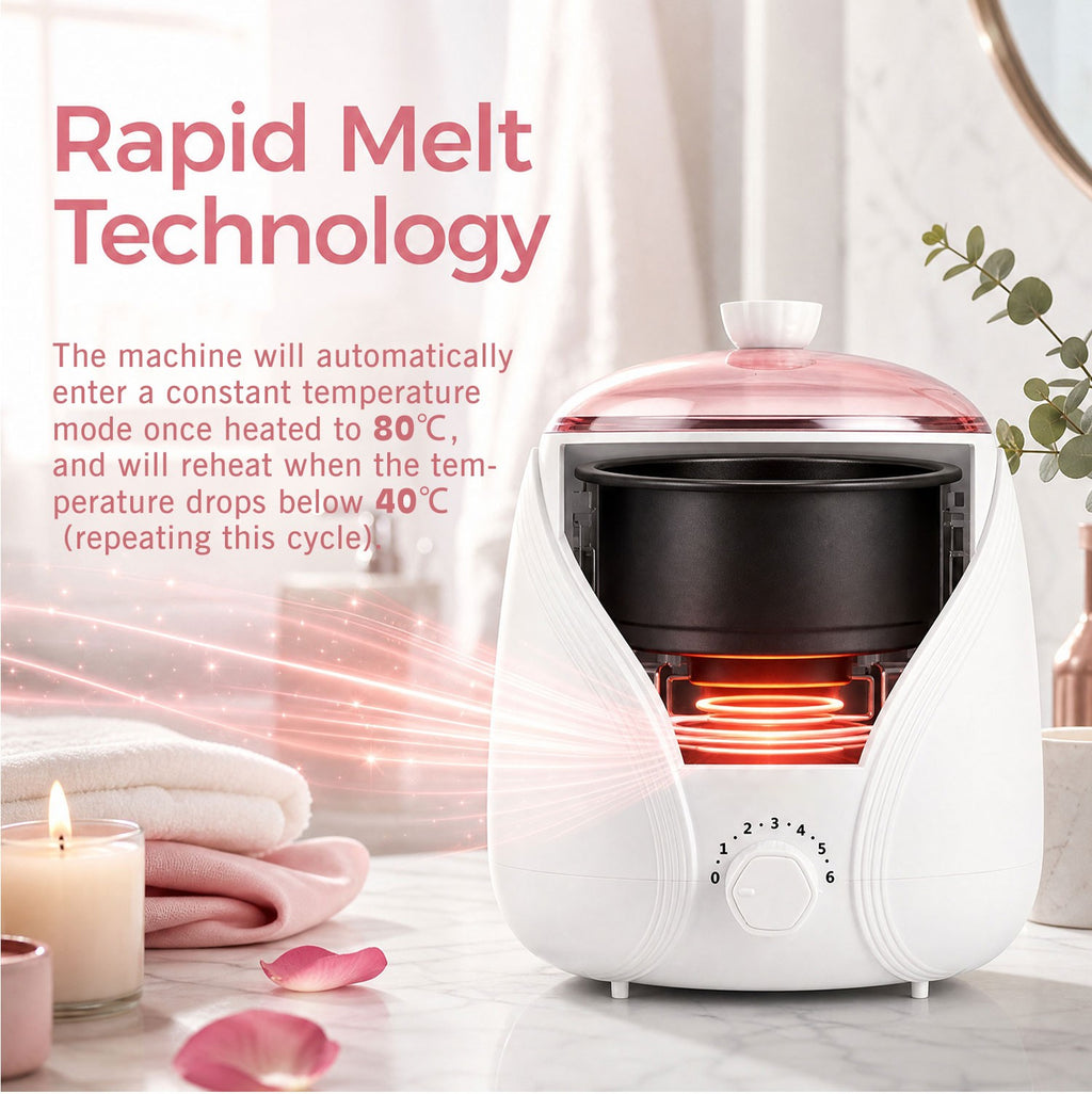 Electric Wax Heater Warmer Kit for Hair Removal with Adjustable Temperature and Wax Beans