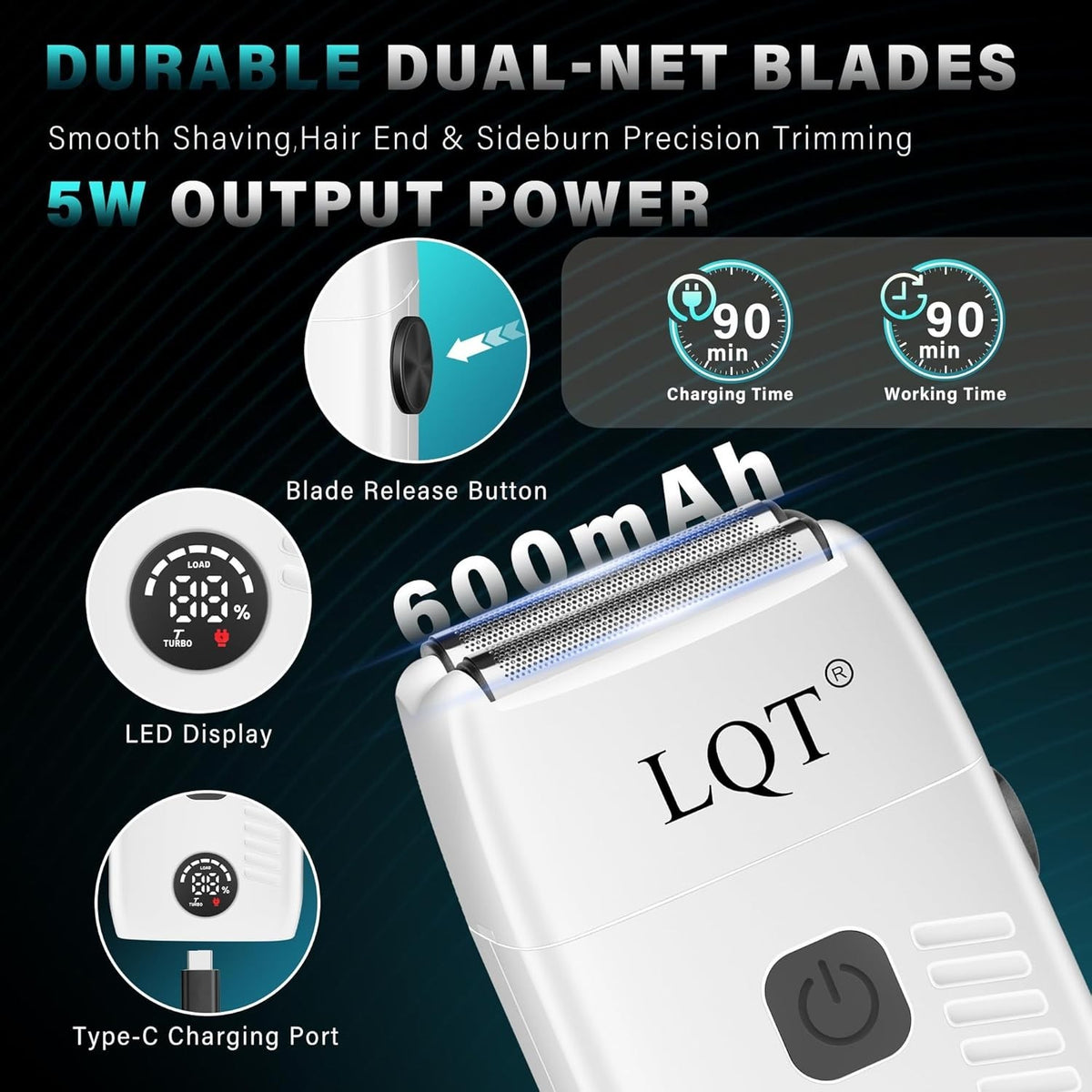 Professional Hair Cutting & Beard Trimmer Set for Men - Wireless with LED Display