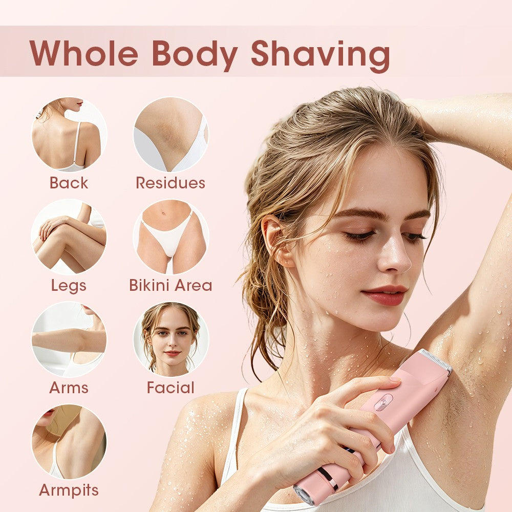 Women’s Bikini Trimmer & Facial Hair Remover – Waterproof Electric Razor with Dual Heads