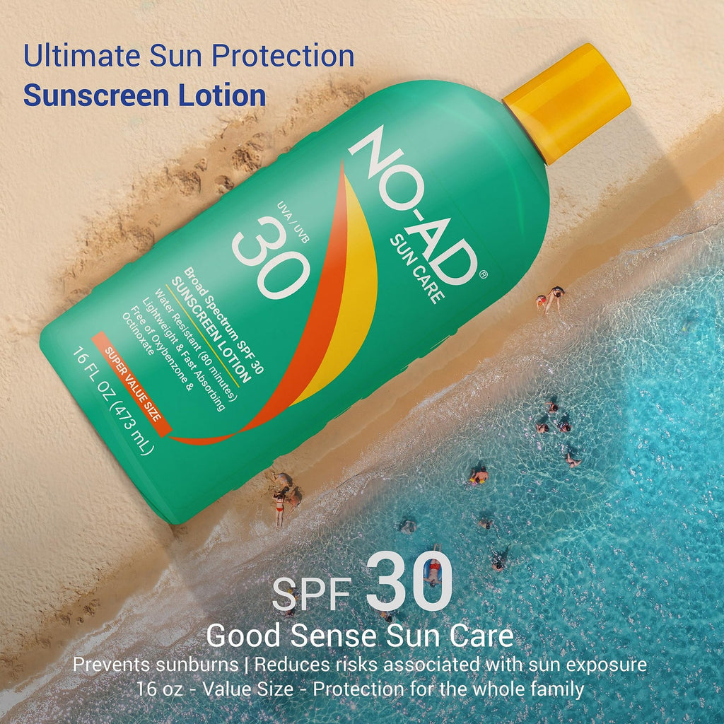 Water-Resistant SPF 30 Sunscreen Lotion Broad Spectrum UVA/UVB Protection