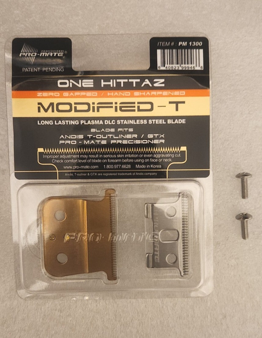 Pro-mate Andis T-Outliner Replacement Blades Gold Coated Zero-Gapped GTX